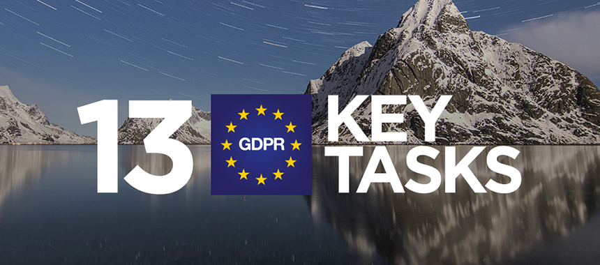 13 GDPR Key Tasks